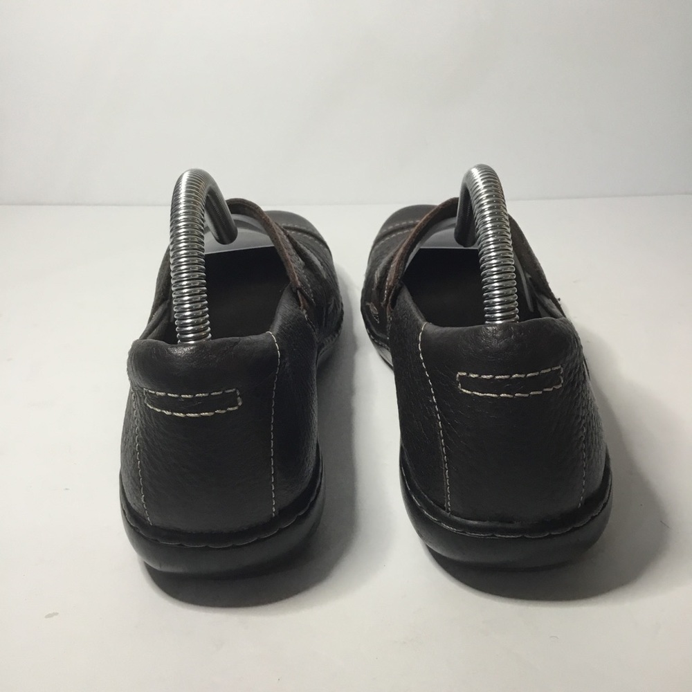 Clarks Bendables Women’s Brown Tumbled Leather Mary Jane Slip On Loafers Sz 8.5 - Picture 3 of 8